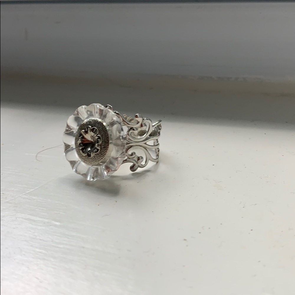 Adjustable Clear Shabby Chic Ring